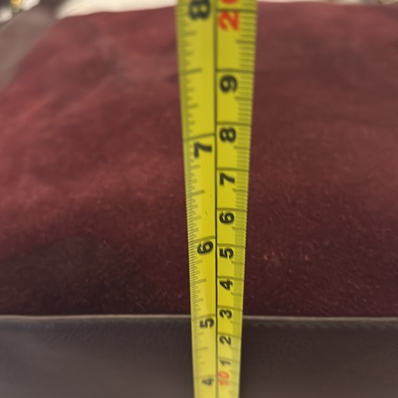 VTG Fossil Bordeaux Talia Hobo bag or crossbody suede & pebbled leather studded - Picture 8 of 16